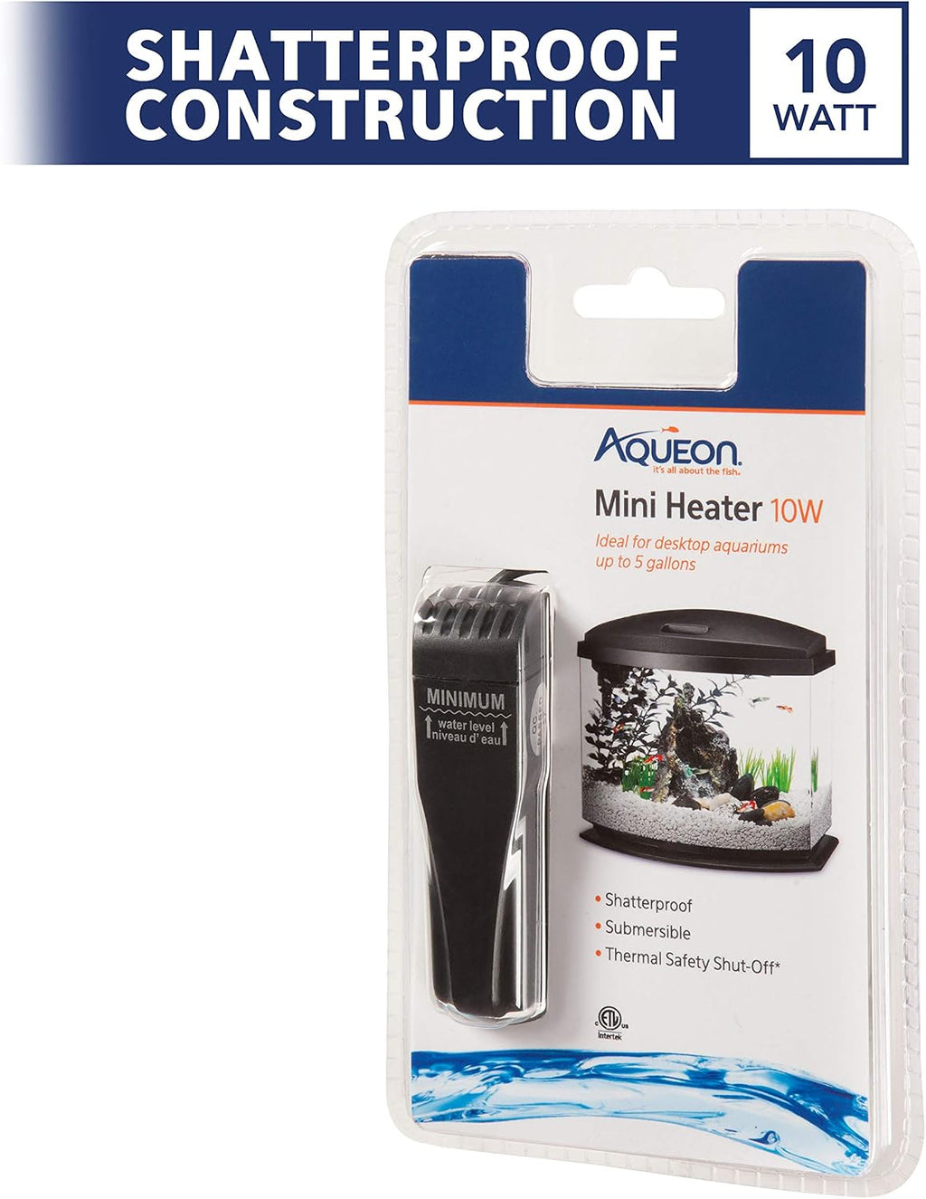 Aquarium Heater 5 Gallon, Mini Flat Submersible, 10 Watts