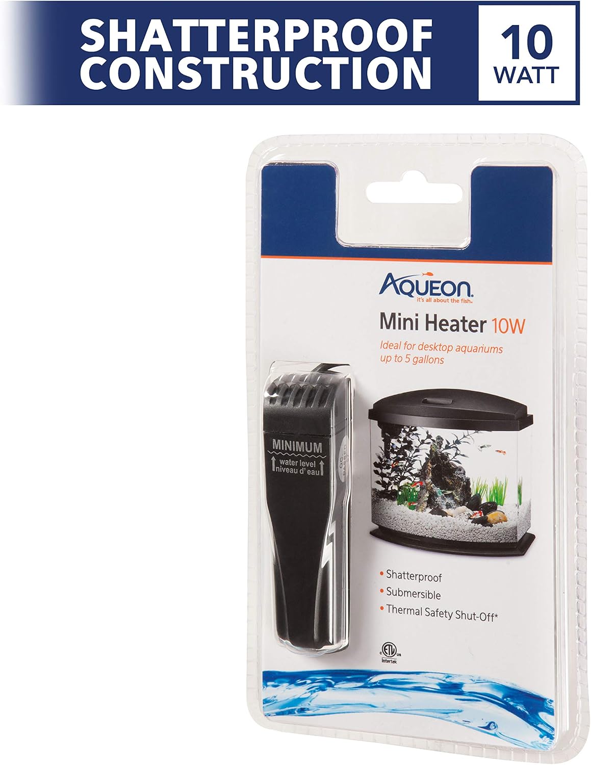 Aquarium Heater 5 Gallon, Mini Flat Submersible, 10 Watts