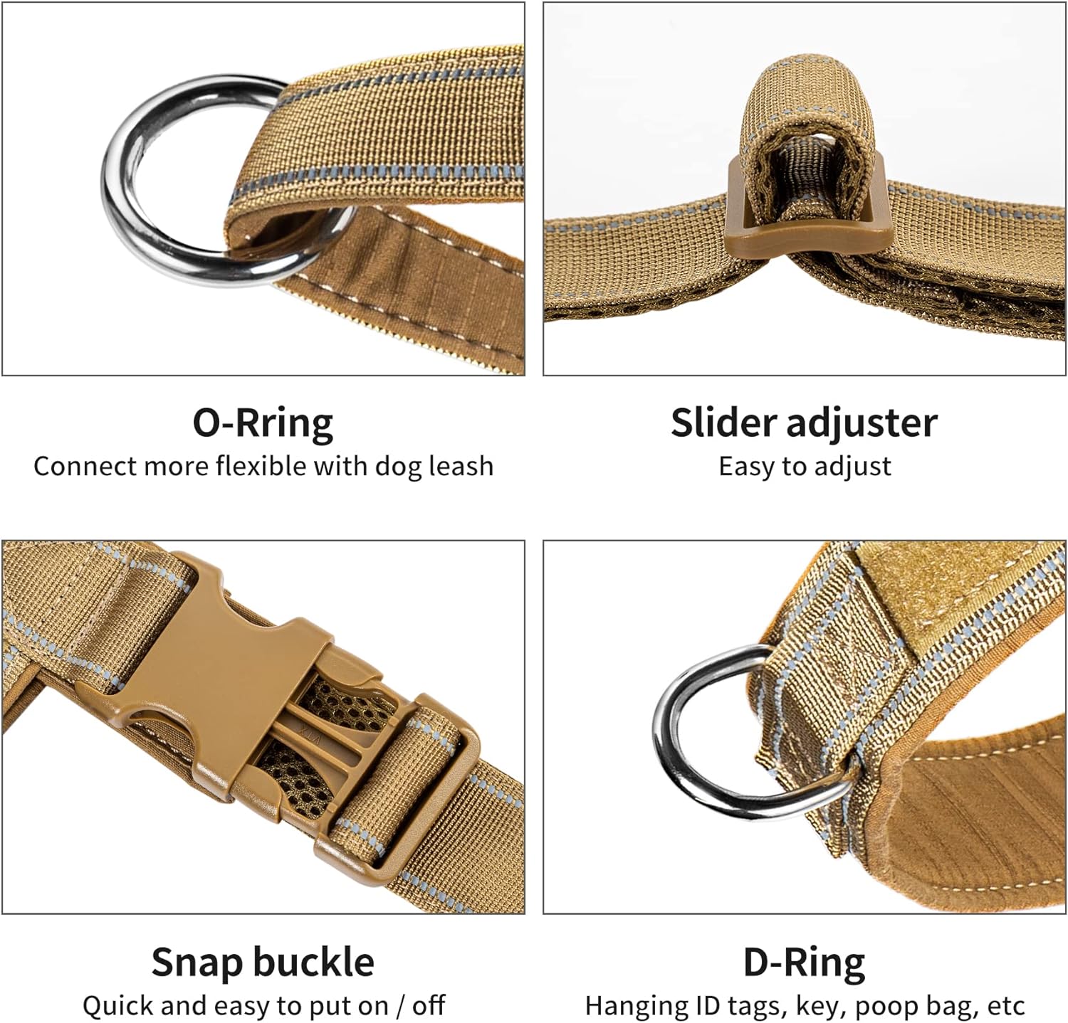 No Pull Dog Harness with Soft Padded Handle,Reflective Strip Escape Proof and Quick Fit to Adjust Dog Harness,Easy