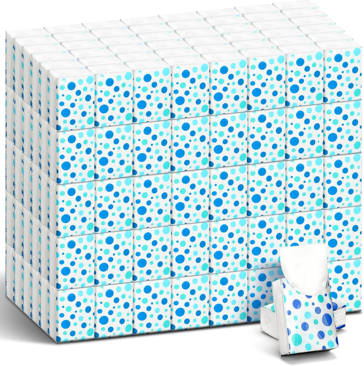 200 Pack Pocket Tissues Travel Packs Bulk Tissues, Dot