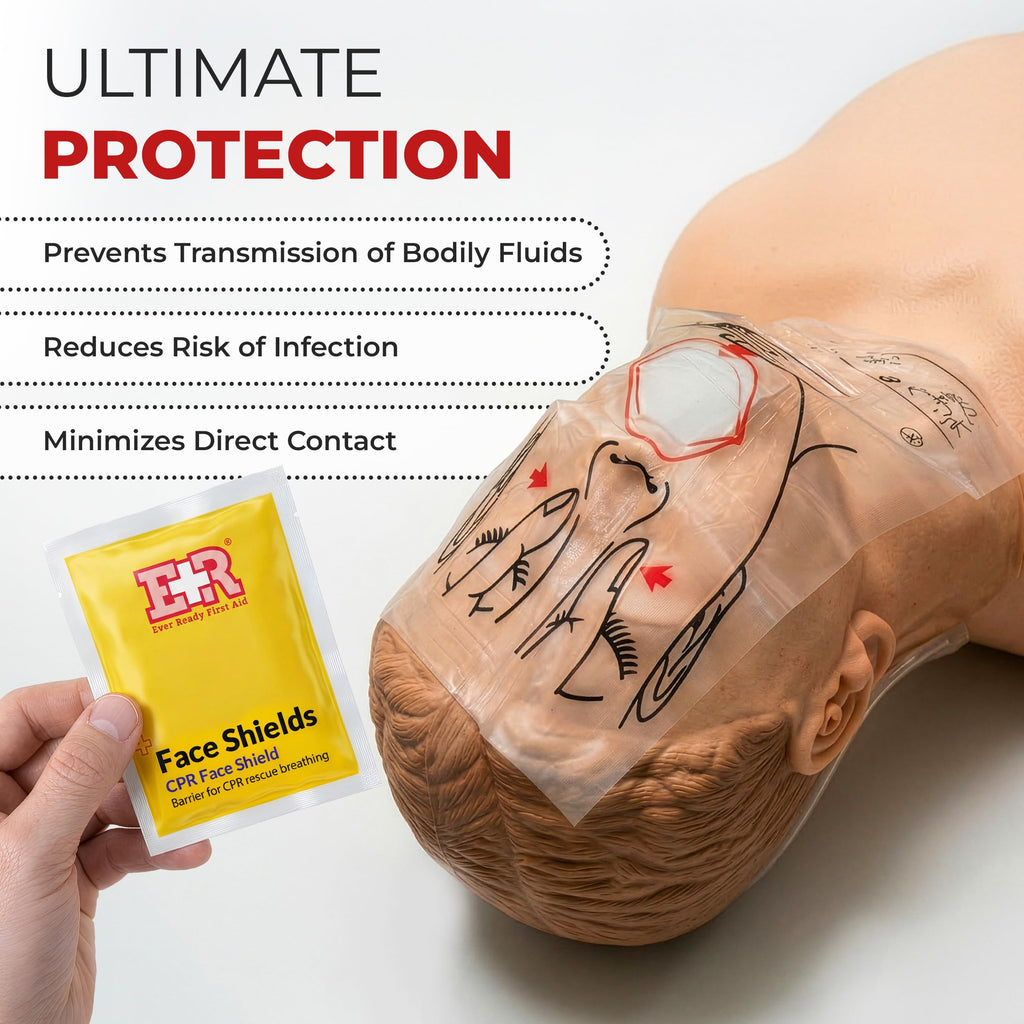CPR Face Shield fits Adults, Children and Infants - 30 Pack