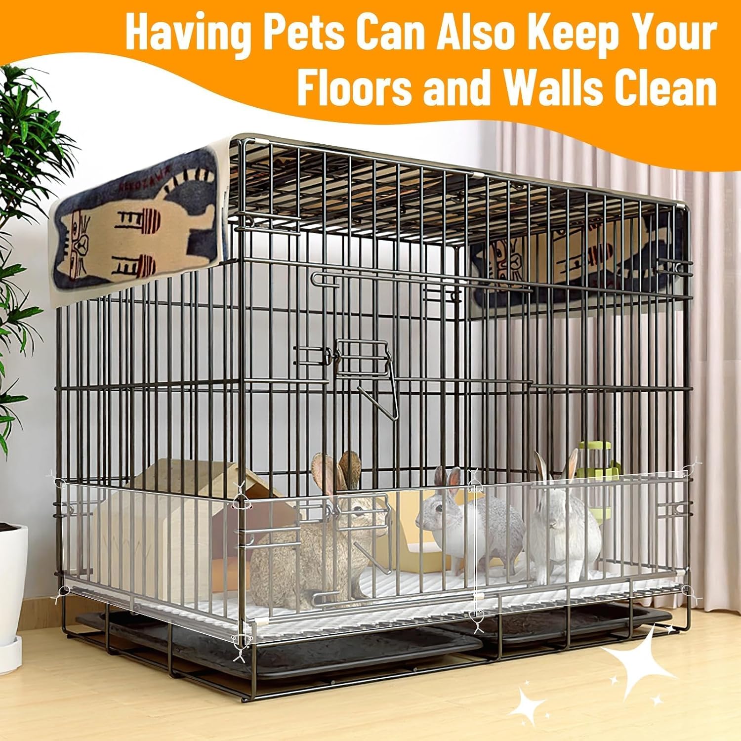 12 Pack Pet Cage Liner Protection Rabbit Cage Urine Guard Clear Cage Edge Liner Guinea Pig Side Lining Habitat Siding