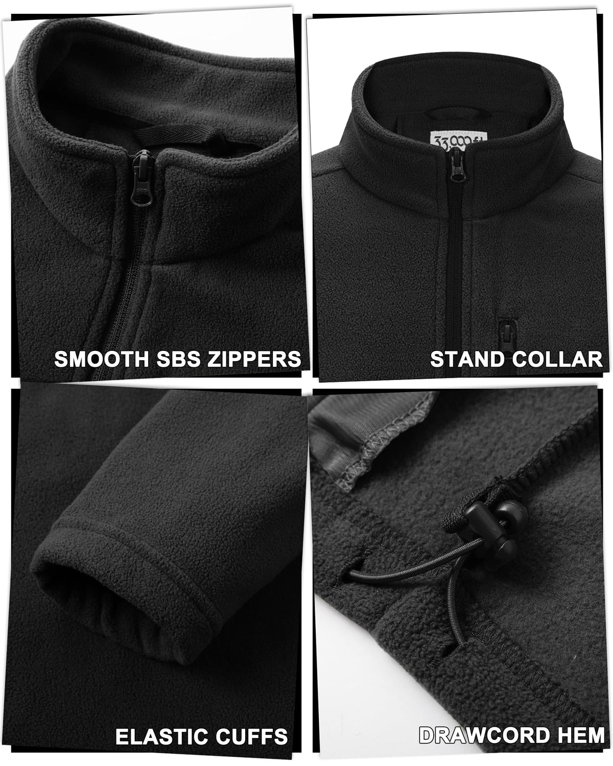 Men's Full Zip Fleece Jacket Lightweight Warm Soft Polar Jackets