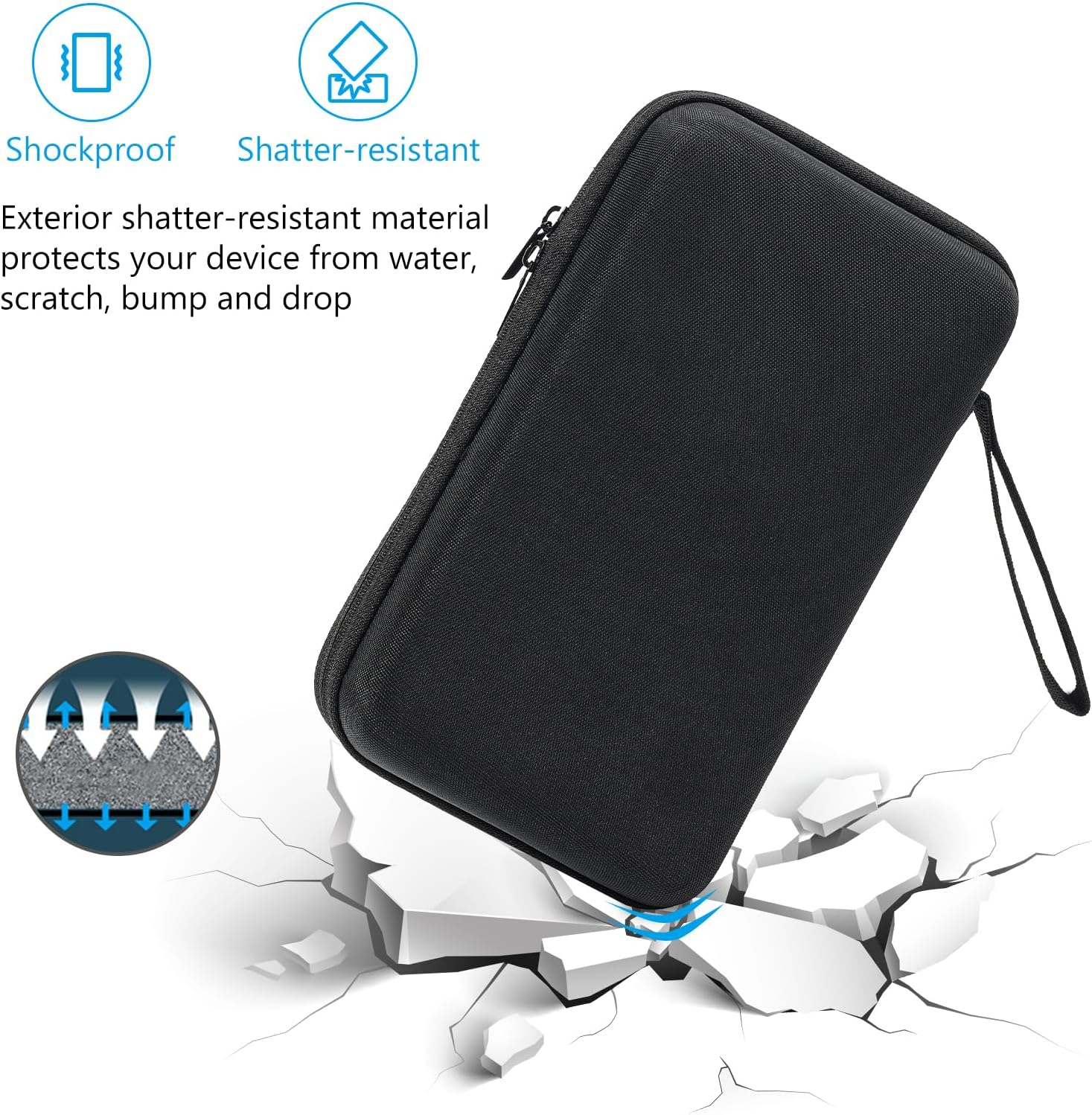 Large Hard Travel Electronic Organizer Case for MacBook Power Adapter Chargers Cables Tech Organizer Hard Drive USB