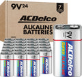 ACDelco 24-Count 9V Batteries, Maximum Power Super Alkaline Battery for Home and Office, 7-Year Shelf Life