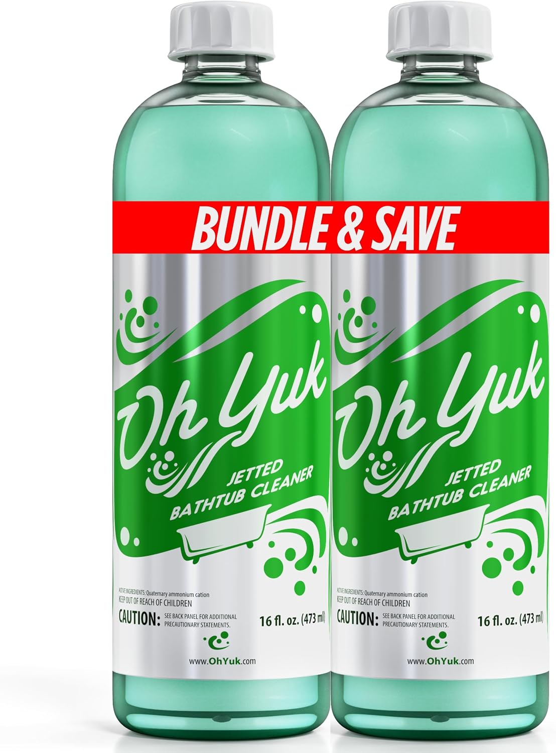 Oh Yuk Jetted Tub Cleaner 2 Pack for Jacuzzis & Whirlpools, Septic Safe