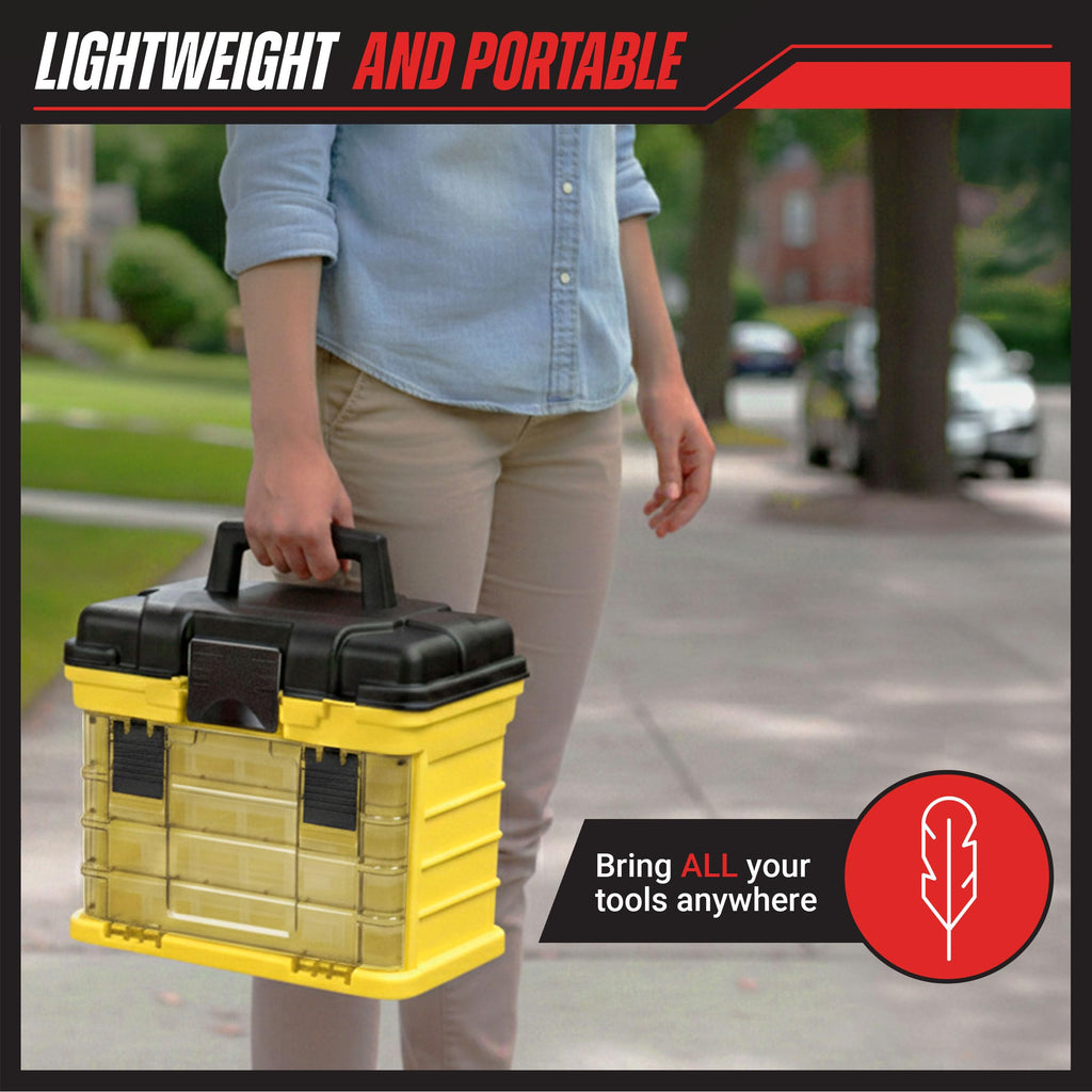 Portable Tool Box Small Parts Organizer, Yellow