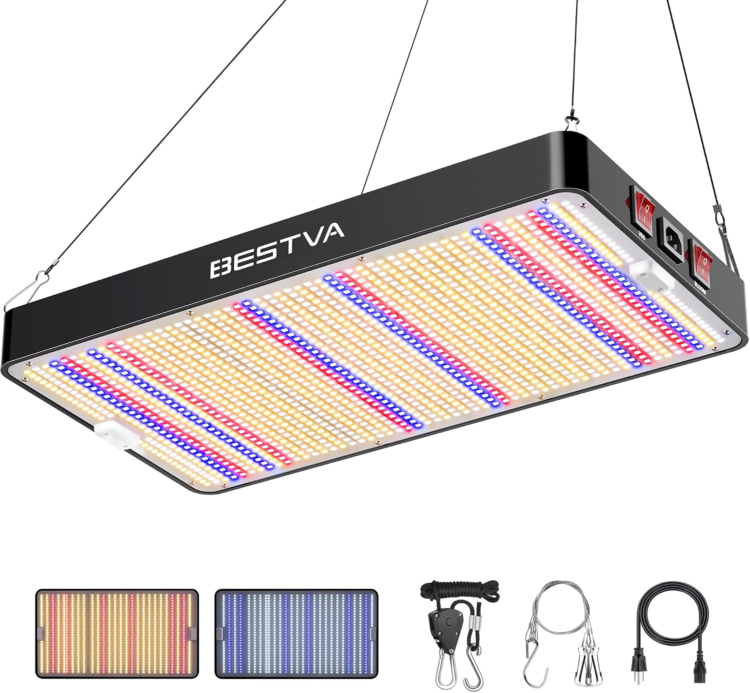 DC3000 Grow Light for Indoor Plants, Dimmable Full Spectrum LED Plant Light | BESTVA 300W LED Plant Light with
