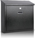 Mail Boxes with Key Lock,Locking Mailbox Wall Mounted,Security Mailbox with Lock and Key,Large Capacity,Steel Cover