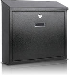 Mail Boxes with Key Lock,Locking Mailbox Wall Mounted,Security Mailbox with Lock and Key,Large Capacity,Steel Cover