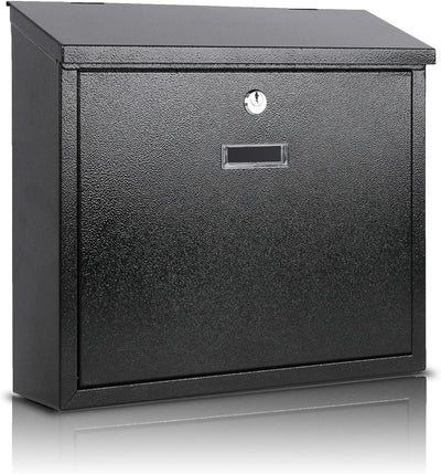Mail Boxes with Key Lock,Locking Mailbox Wall Mounted,Security Mailbox with Lock and Key,Large Capacity,Steel Cover