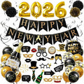 Happy New Year Party Decoration 2026 - New Years Eve Party Supplies 2026 Foil Balloon, Happy New Year Banner, New