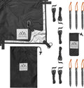 Waterproof Camping Tarp Shelter for Backpacking, Hiking, Hammock, and Bushcraft (Black, 10 FT x 12 FT)