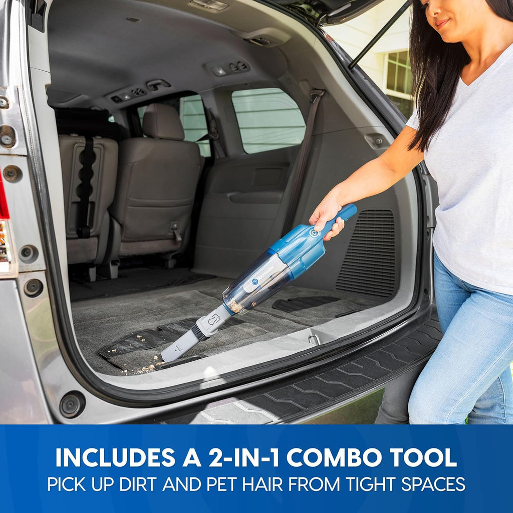 Portable 10.8V 2-in-1 Cordless Stick Vacuum Cleaner | Lightweight, 2-Speed Power Control, LED Headlight, for Hardwood