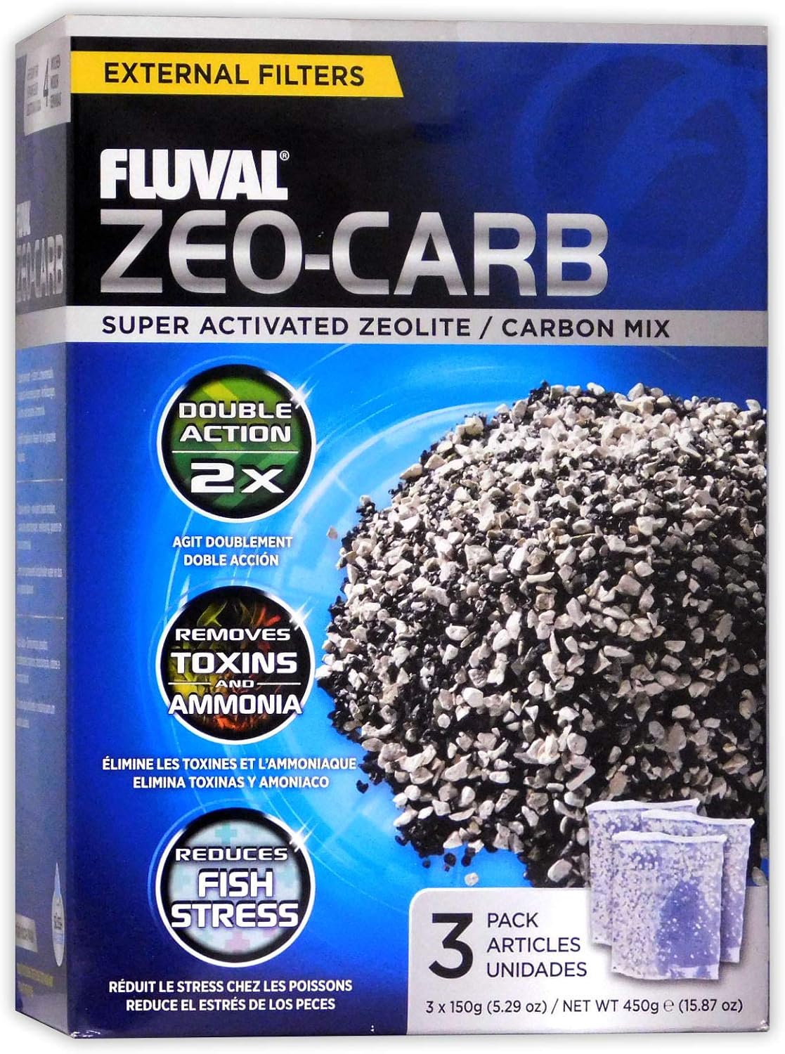 Zeo-Carb, Chemical Filter Media Aquariums, White, 3 Count, 150-gram