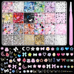 3D Nail Charms and Gems, Assorted Styles Acrylic Nail Art Charms