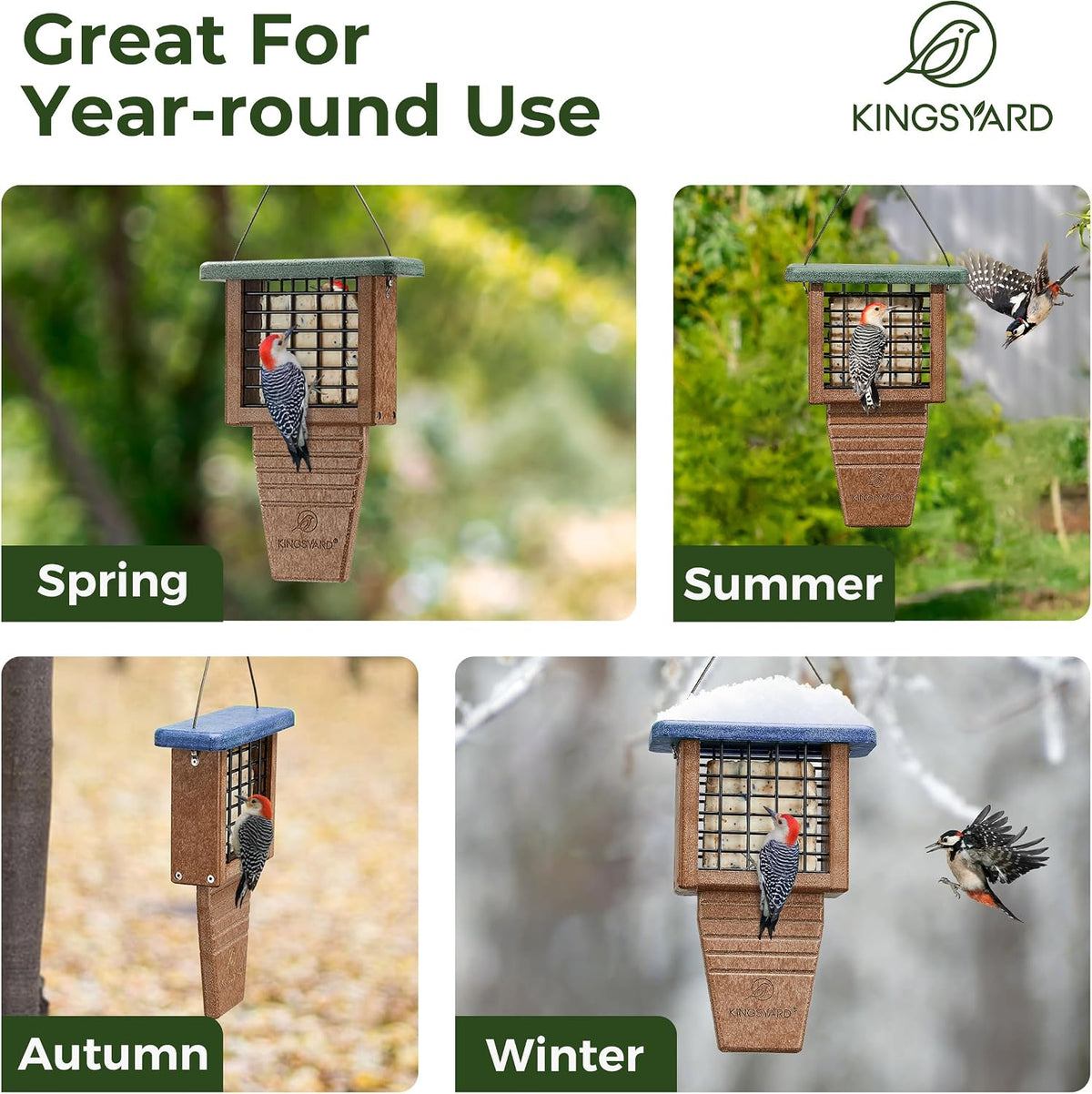 Suet Bird Feeder with Tail-Prop
