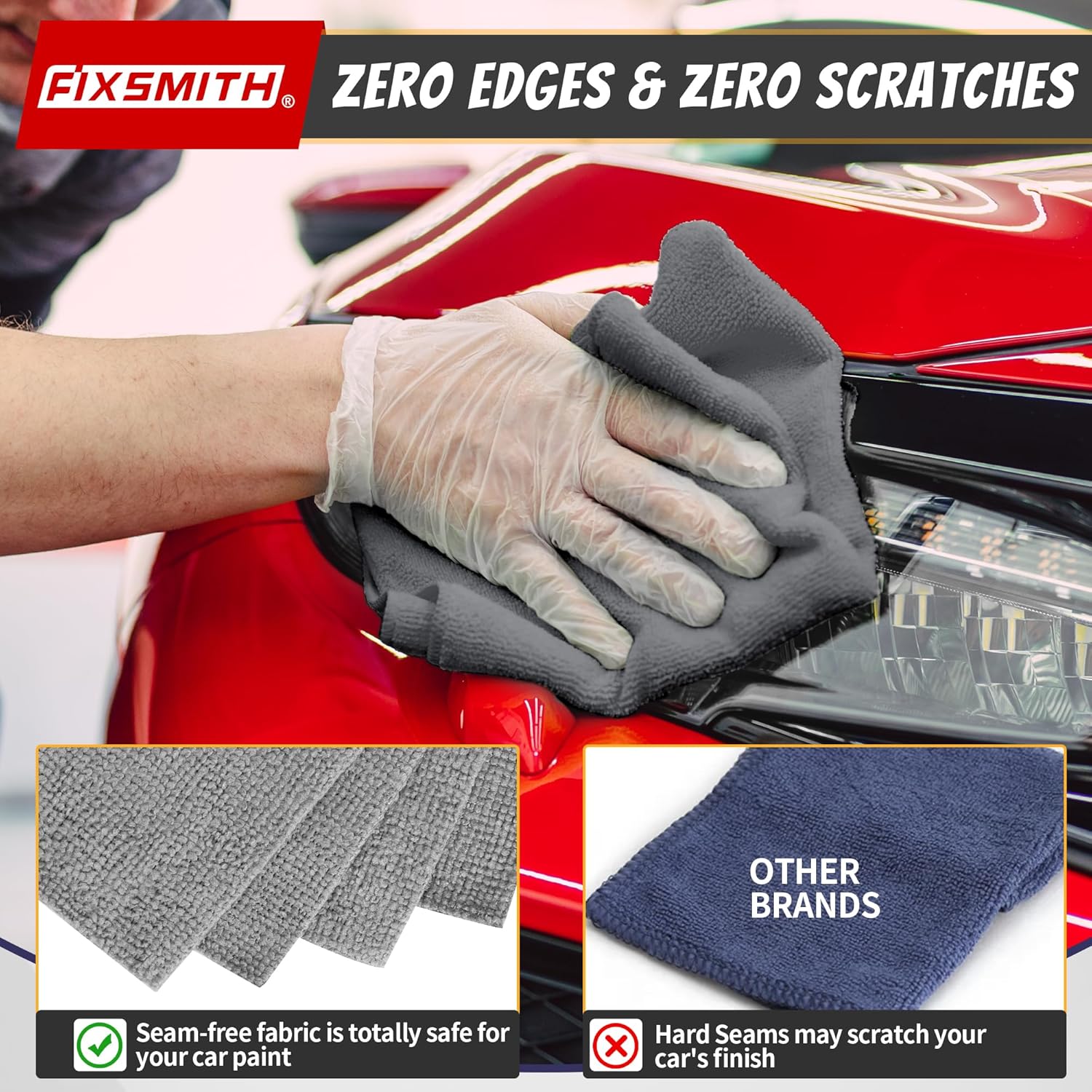 Shop Towels, Pack of 200, Grey Microfiber Cleaning Cloth Bulk, Microfiber Towels for Cars, All-Purpose Absorbent