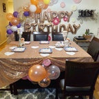 Champagne Sequin Tablecloth 90''x132''
