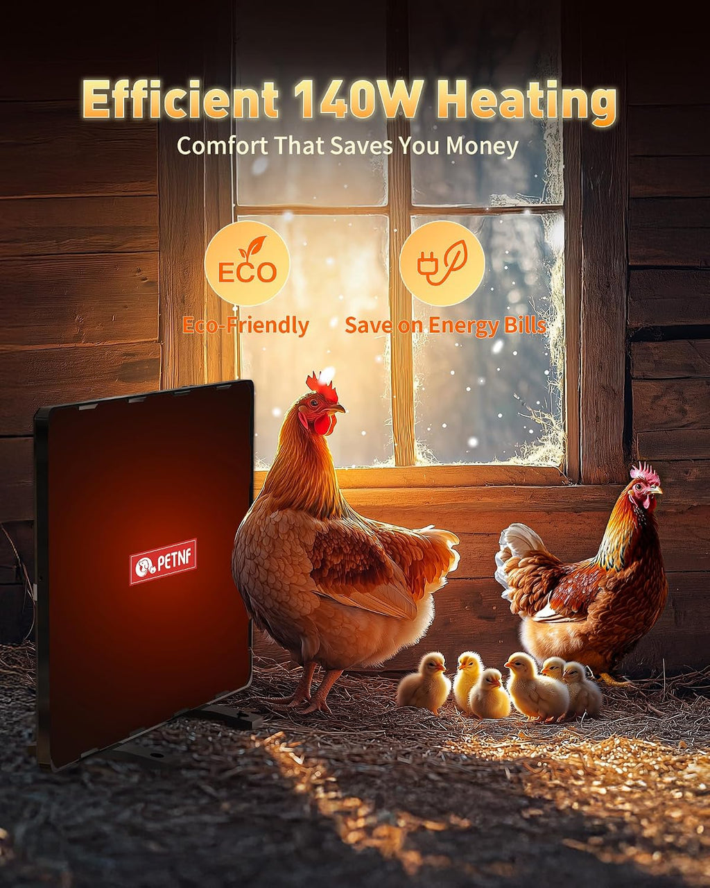 Chicken Coop Heater 140 Watts Radiant Heat Chicken Heater Energy Efficient Design Safer Than Brooder Lamps Heater for
