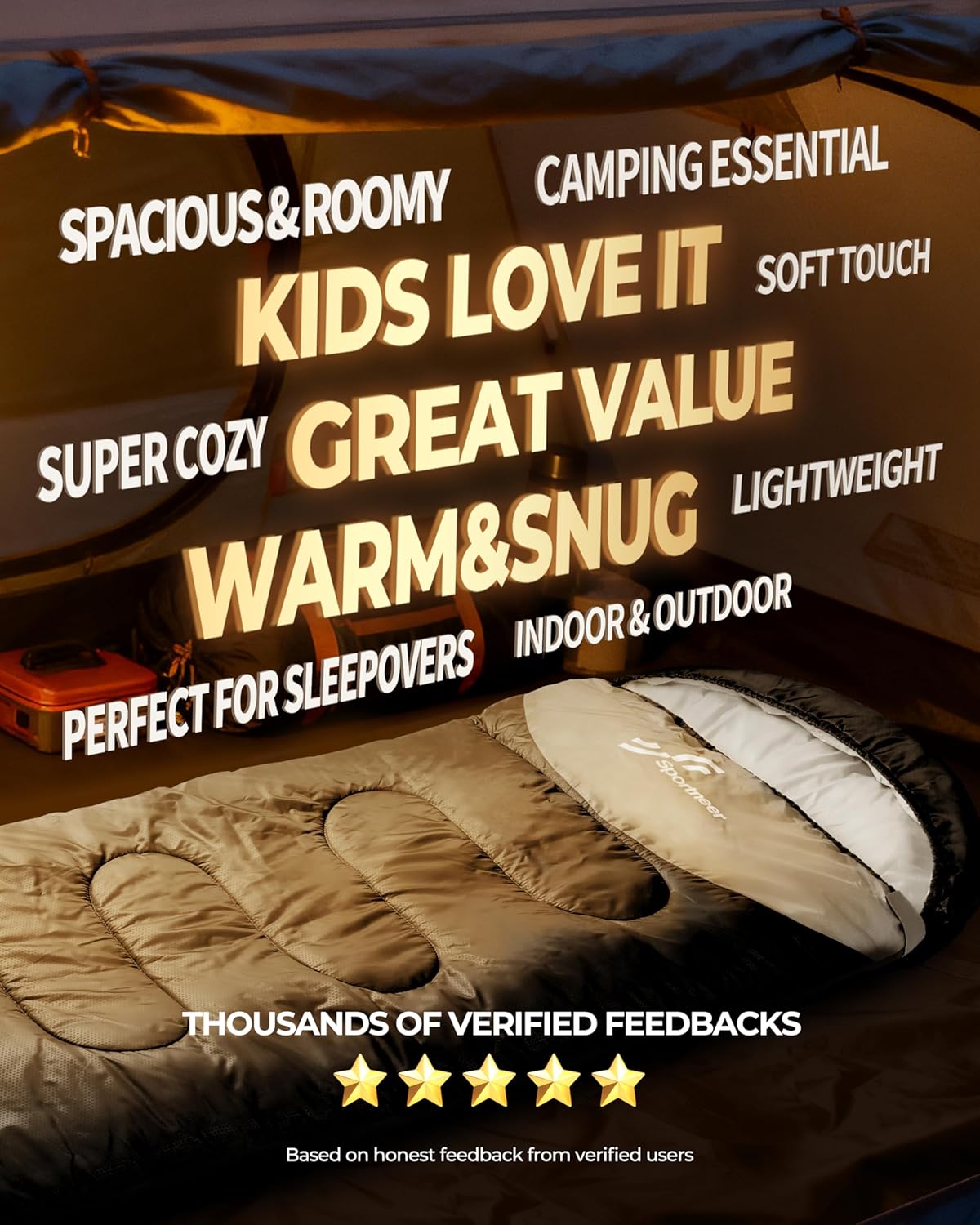 Sleeping Bag for Adults Kid Waterproof lightweight Camping Hiking