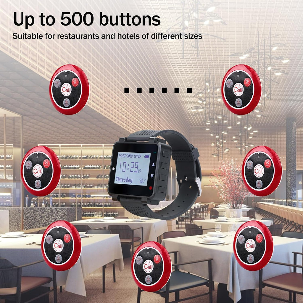 T128 Restaurant Pager System, Wireless Call System, 10 Buttons