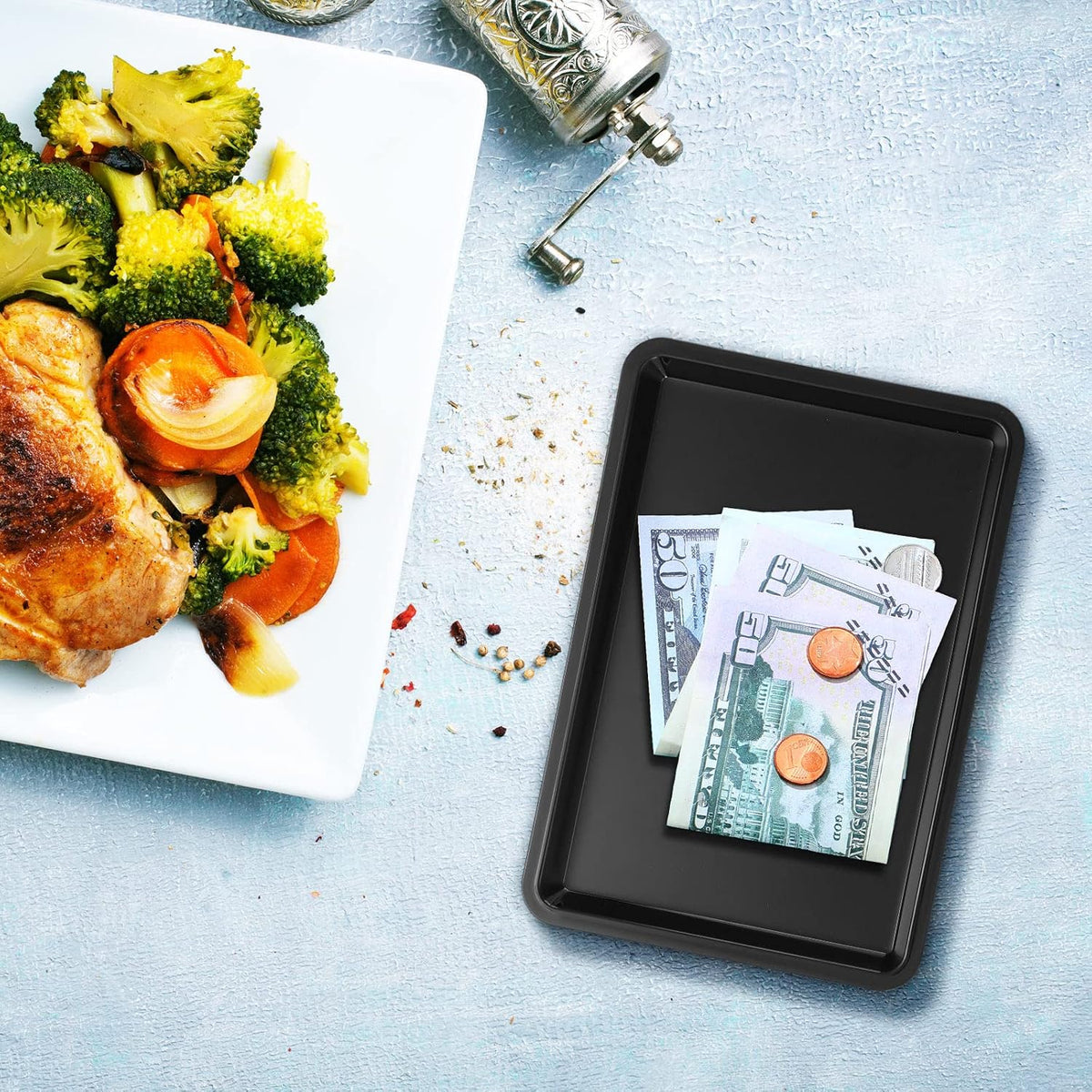 Set of 24 Restaurant Tip Tray Check Presenter for Restaurants Small Plastic Serving Trays 4.5 by 6.4 Inch, Guest Bill