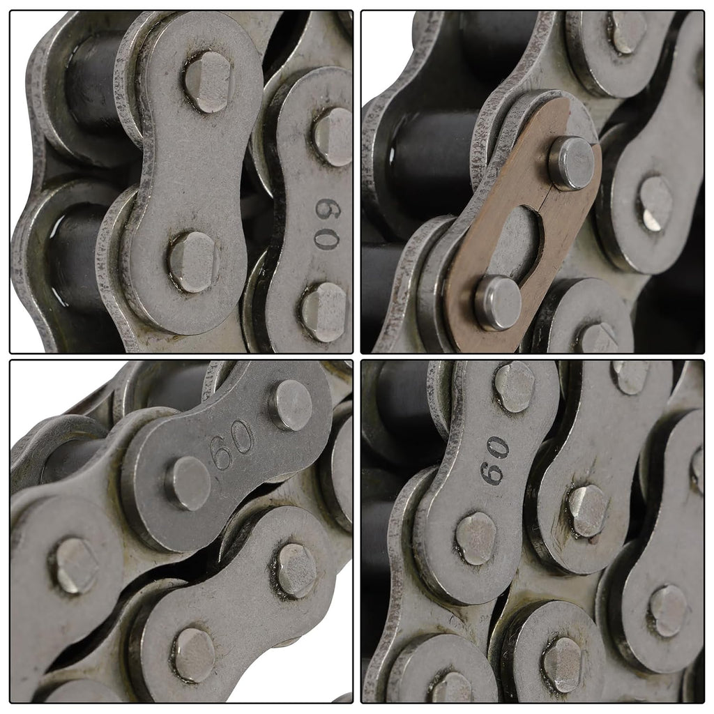 #60 Roller Chain 10 Feet with 2 Connectors Industrial Chain