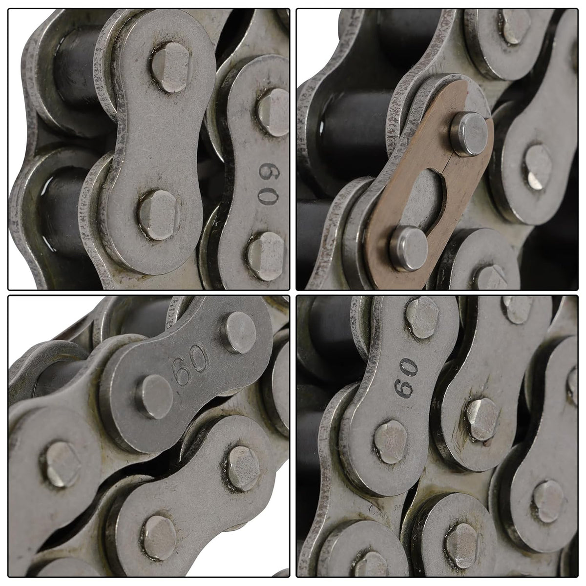 #60 Roller Chain 10 Feet with 2 Connectors Industrial Chain