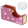 Rhinestone Pink Tape Dispenser, Refill 1 Inch Core, 4.8x2.6x1.7 in