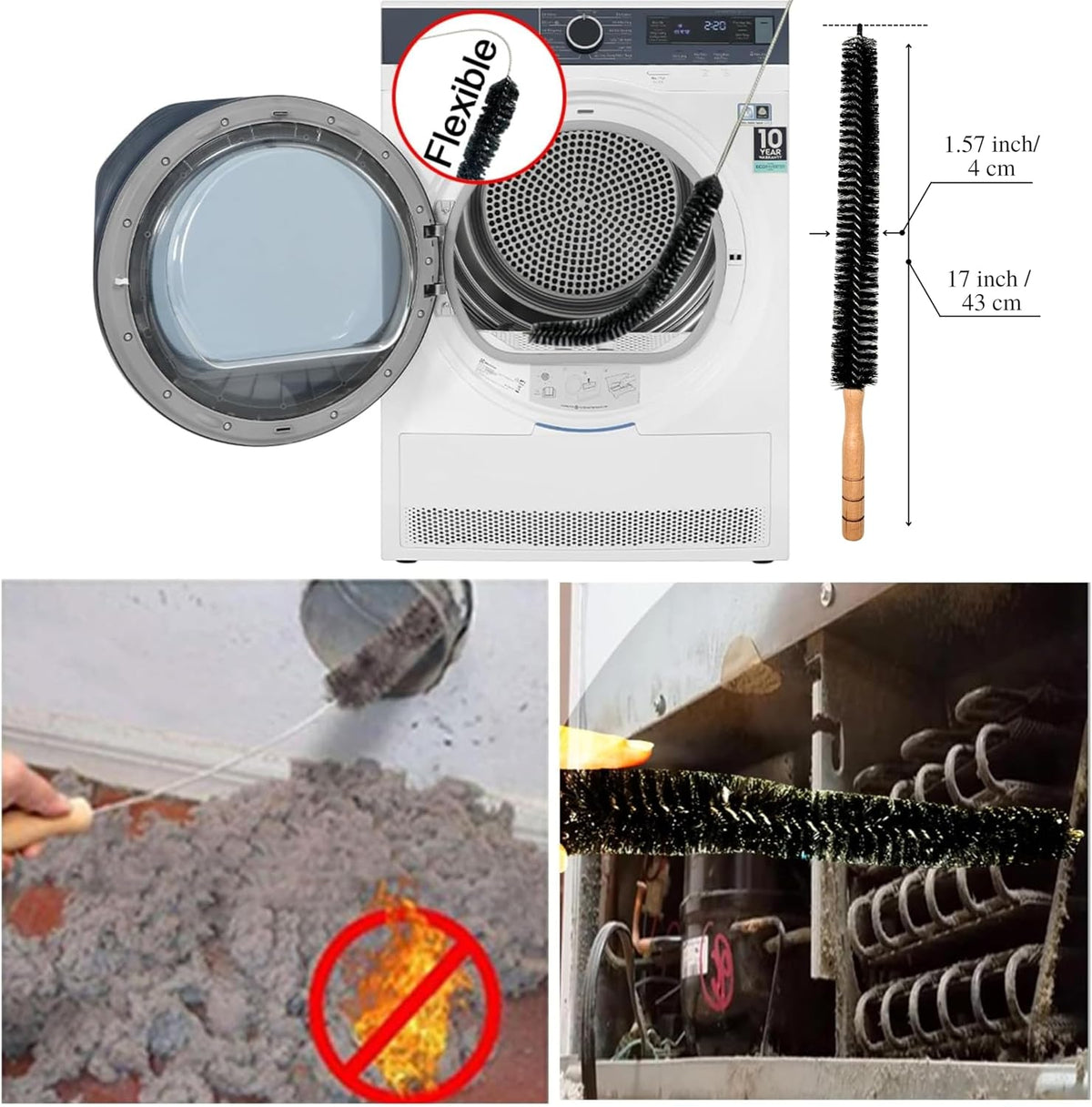 Dryer Vent Cleaner Kit for Dyson V7 V8 V10 V11 V15 Vacuum Accessories