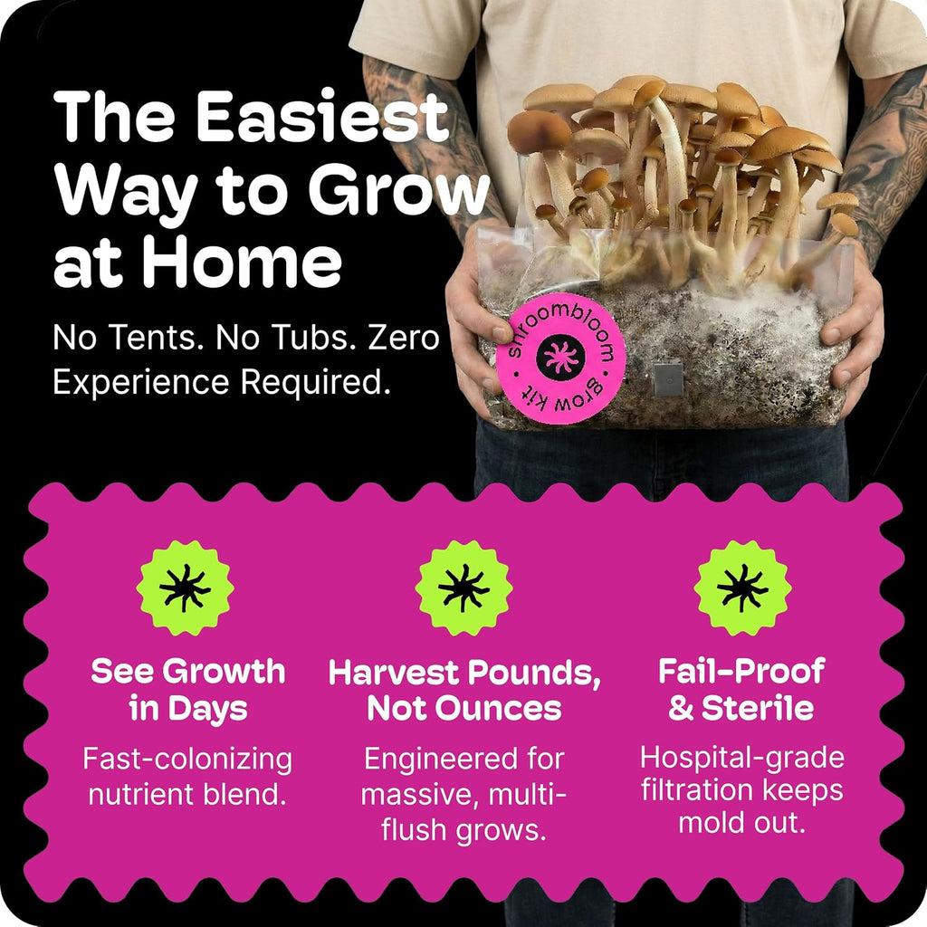 Mushroom Grow Kit – All-in-One 2LB (2-Pack) Grow Bag with Self-Healing Port – Fast-Colonizing Universal Substrate for