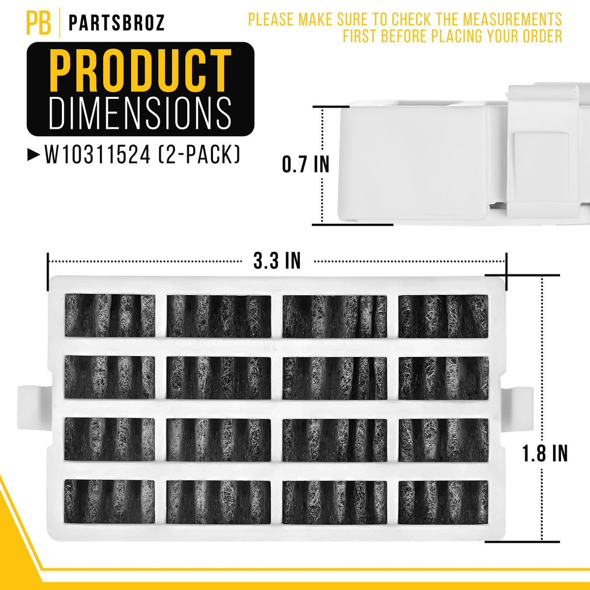 Refrigerator Air Filter for Whirlpool WRF560SEHZ00 (2-Pack)