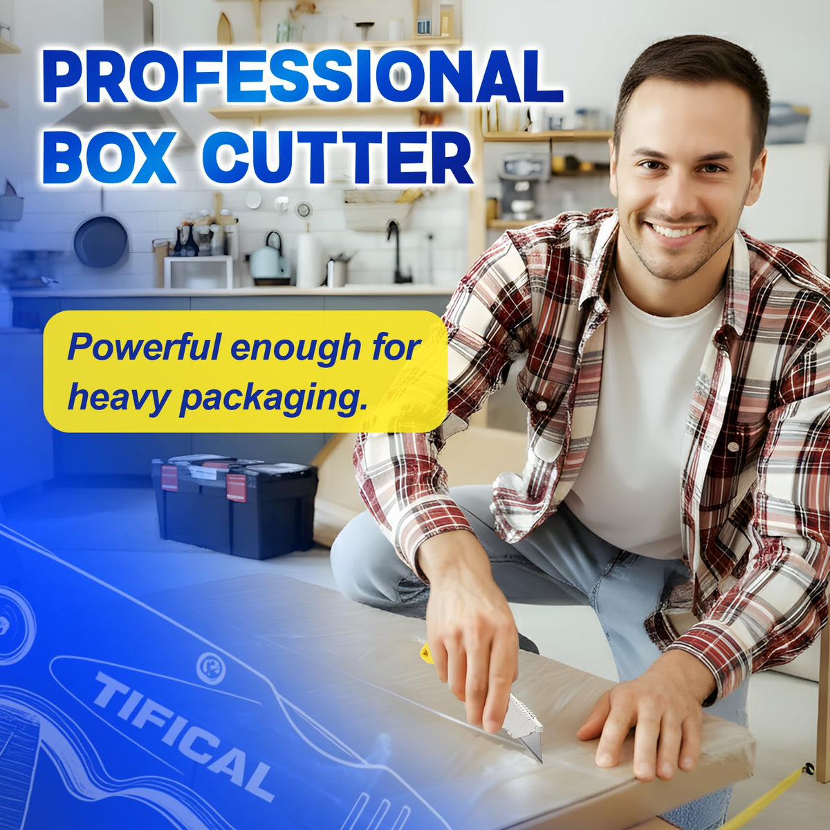 4Pack Box Cutter Retractable, Folding Utility Knife with 10 Blades