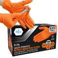 Orange Nitrile Gloves,8 Mil,Diamond Textured,Medium,100-Count