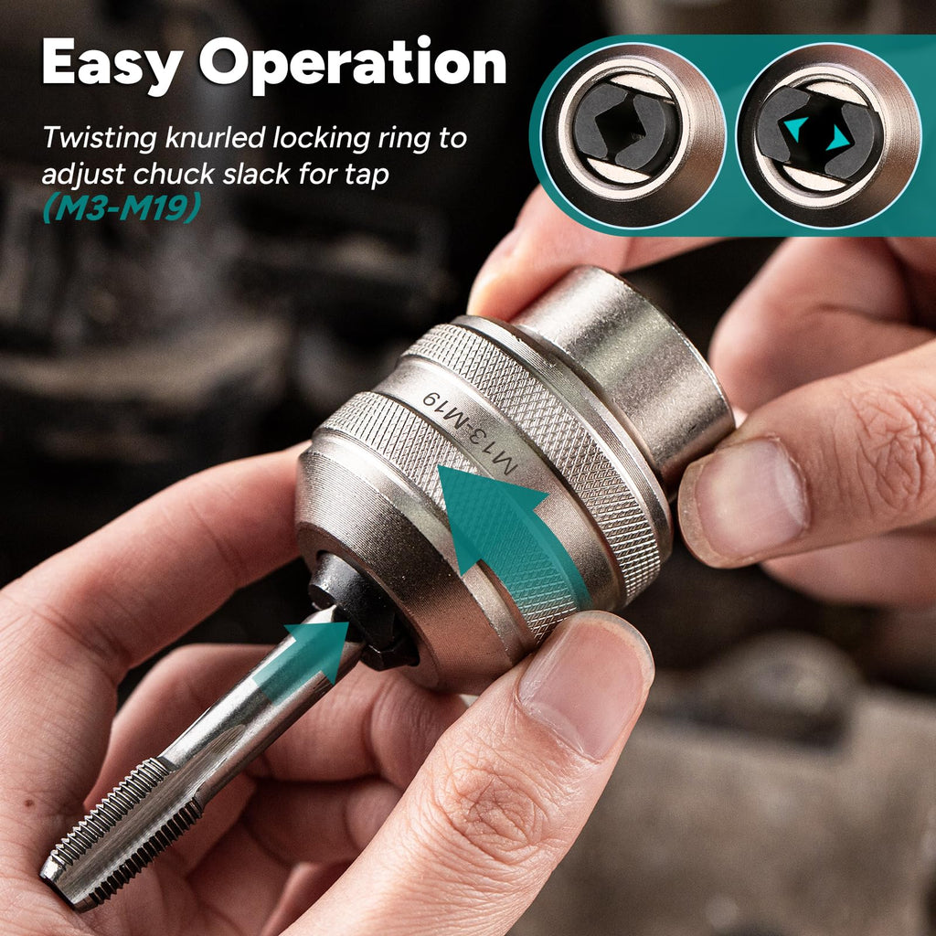 Bestwork 6pcs Adjustable Tap Socket Set, 1/4", 3/8", 1/2" Drive Tap Socket