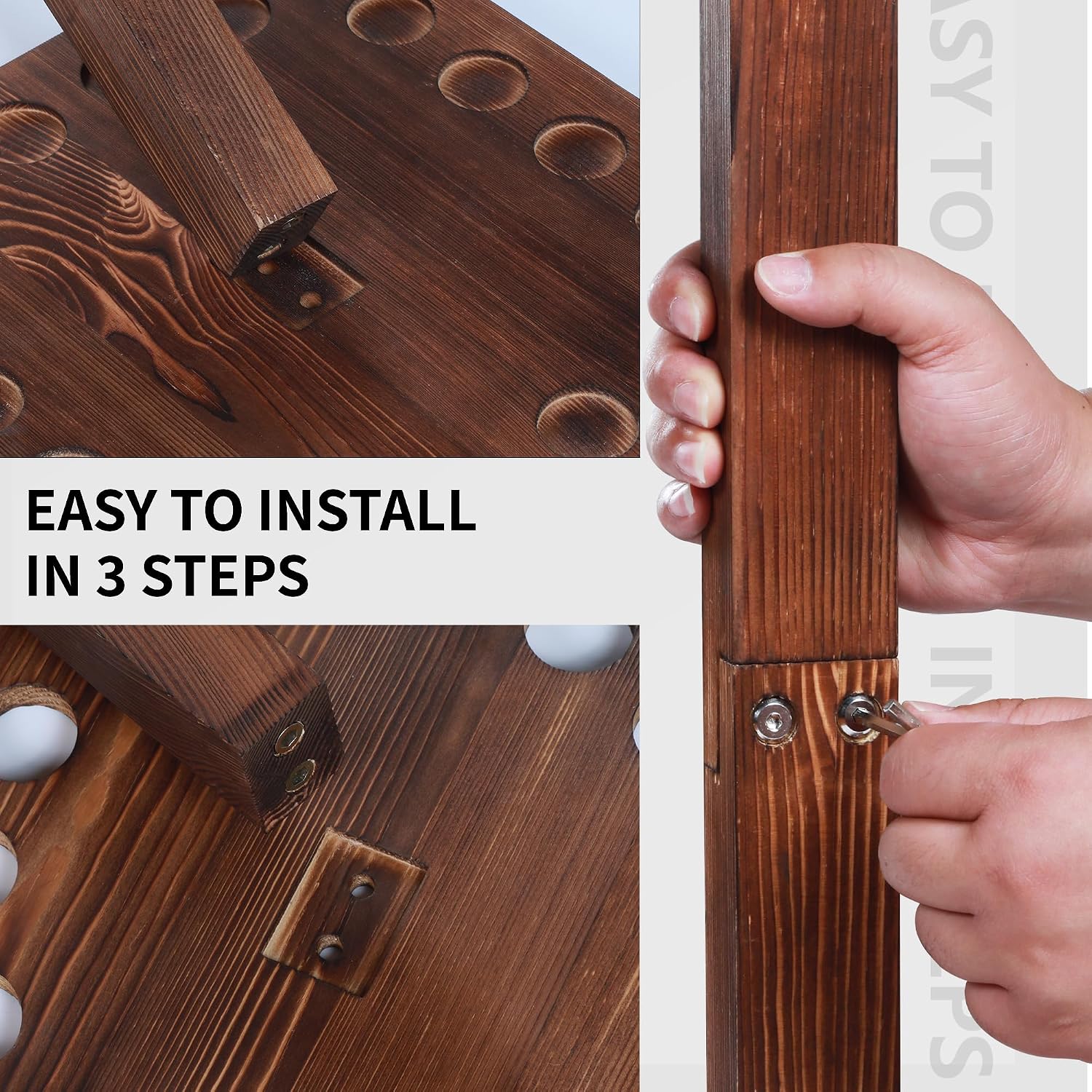 360° Rotating Natural Wood Pool Stick Holder, Floor Stand Pool Cue Rack Holds 15 Sticks, Storage Organizer for