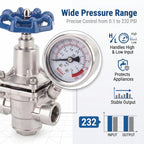 Valquave Water Pressure Regulator, 1/2 Inch Pressure Reducing Valve