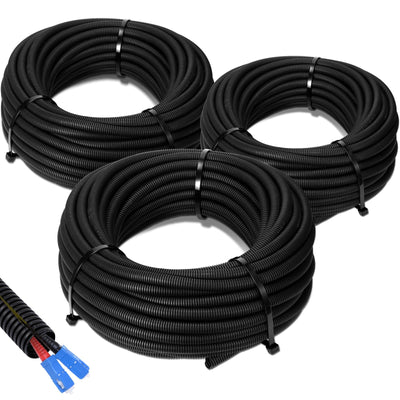 Sasylvia 1/4", 1/2", 3/8" X 25ft Split Wire Loom Tubing, Cord Protector