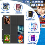 Trading Card Binder Sleeves, Baseball Holder, Black, 1800 Pockets
