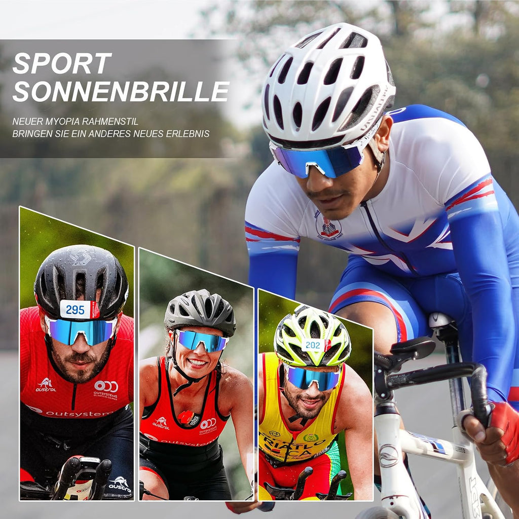 Polarized Sports Sunglasses for Men and Women,Fishing Cycling Mountain Bike Baseball Sunglasses with UV Protection