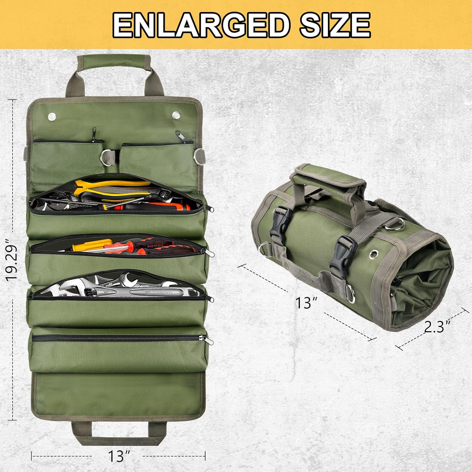 Tool Bag Organizer Roll Up: Gifts for Men Fathers Day Dad Gifts for Him Boyfriend Husband Birthday Portable