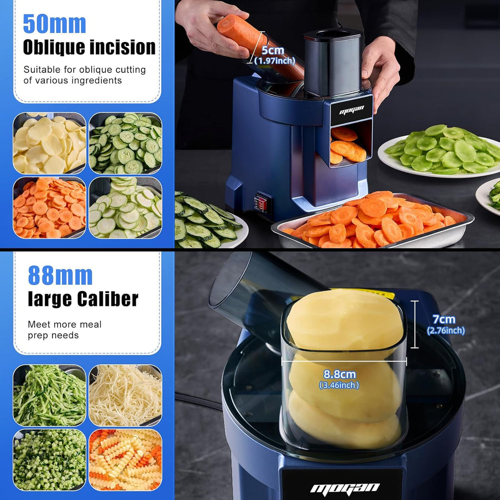 8-In-1 Electric Vegetable Cutter, Commercial Vegetable Dicer Slicer | 100W Veggie Food Processor for Home Kitchen