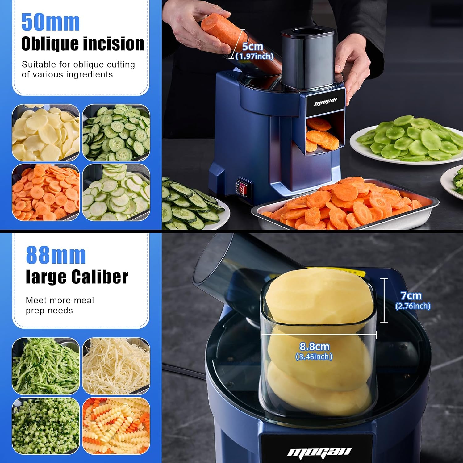 8-In-1 Electric Vegetable Cutter, Commercial Vegetable Dicer Slicer | 100W Veggie Food Processor for Home Kitchen