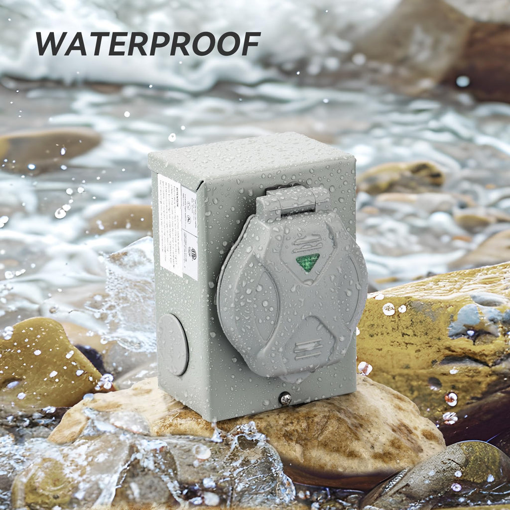 Pre-Drilling 30 Amp Generator Inlet Box, NEMA L14-30P Power Inlet Box