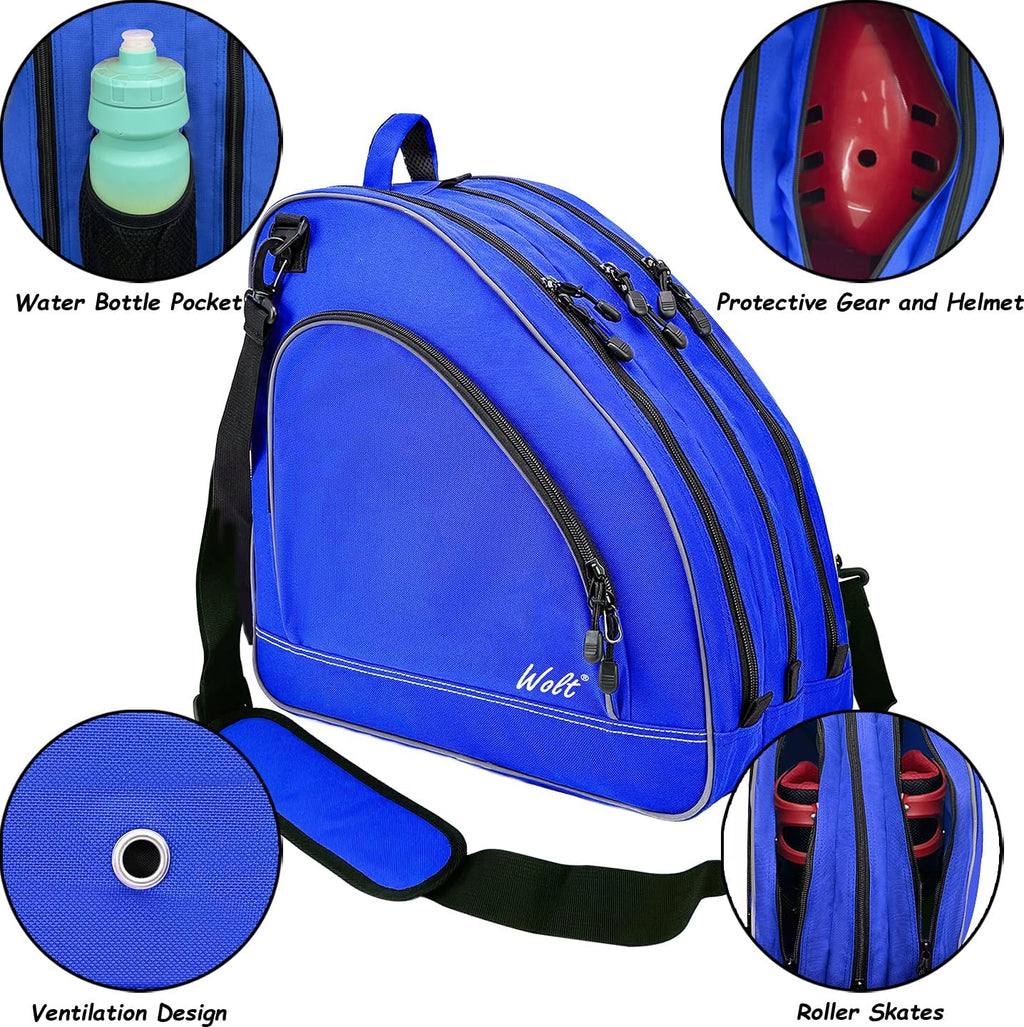 Ice Skate Bag - Roller Skate Bag, Inline Skate Bag with Adjustable Shoulder Strap for Both Youth and Adults.