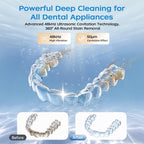 Ultrasonic Retainer Cleaner Machine, 48kHz Dental Ultrasonic Cleaner Care