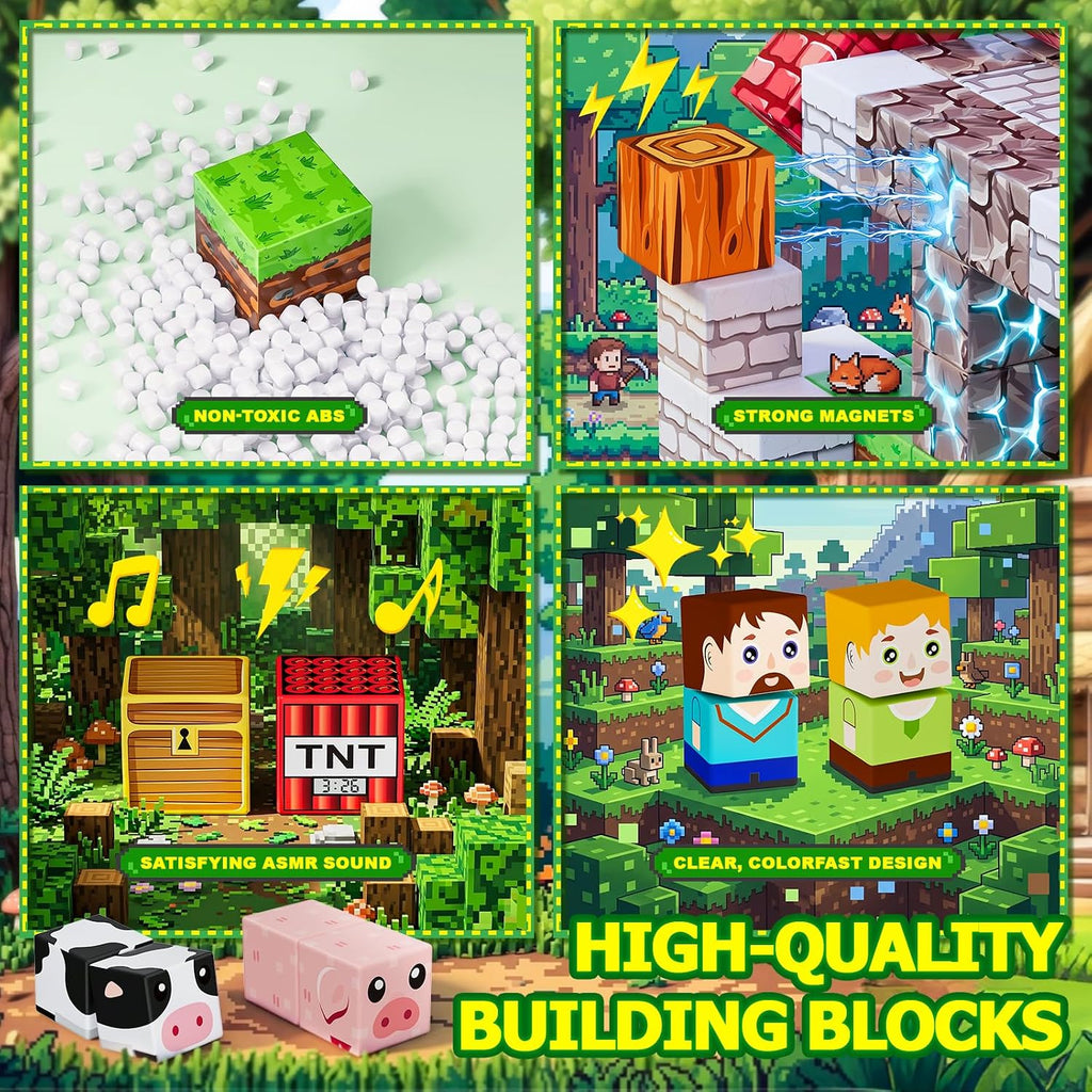 Magnetic Building Blocks for Kids, 100PCS Magnetic Cubes and Blocks Set