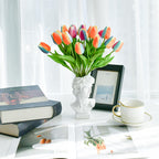 20 Stems Rainbow Artificial Tulip Flowers for Home Centerpieces