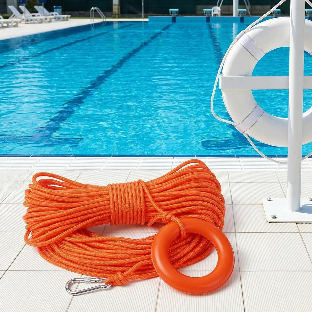 Professional Water Floating Lifesaving Throwing Rope 98.4FT | Outdoor Rescue Lifeguard Lifeline, With Bracelet/Hand Ring